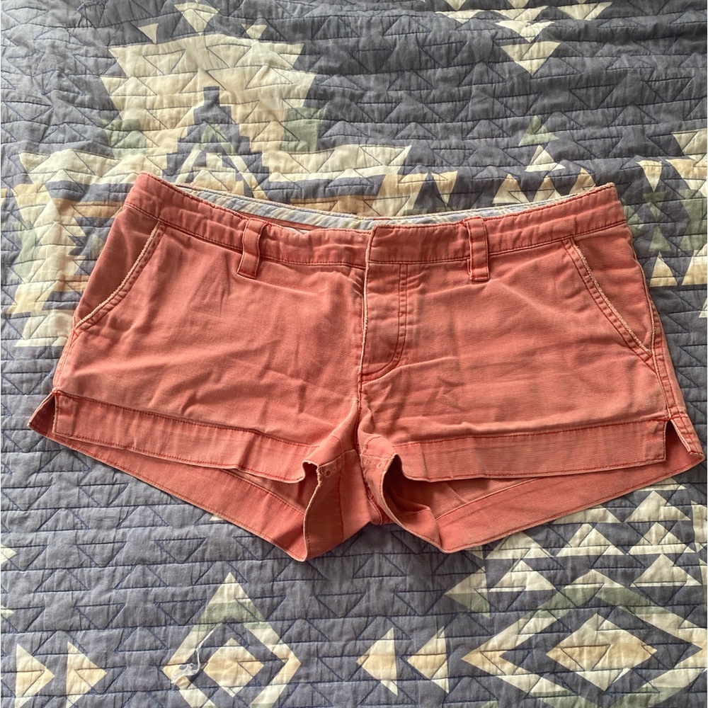 Vintage American Eagle Outfitters Worn In Red Cotton Shorts Relaxed Fit Womens 8